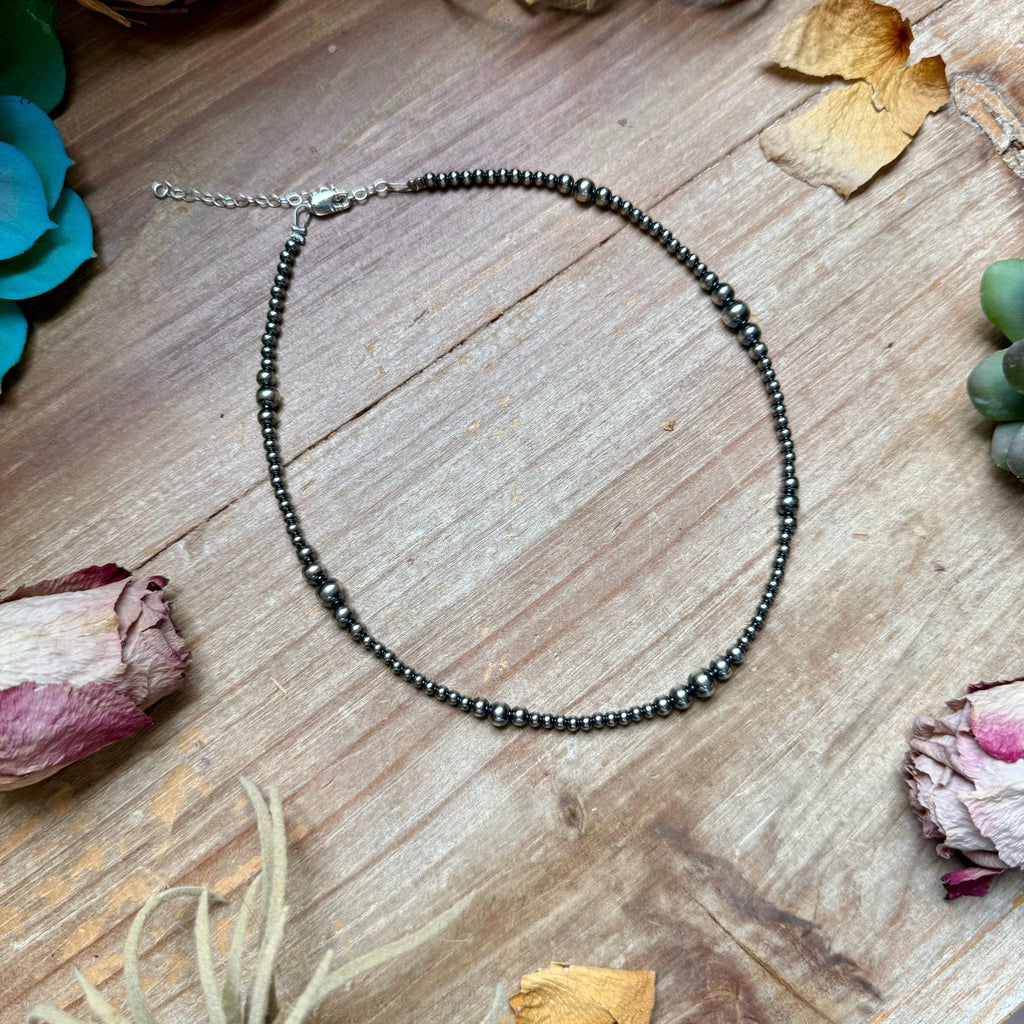 14 inch Graduated Sterling Silver Pearl Choker