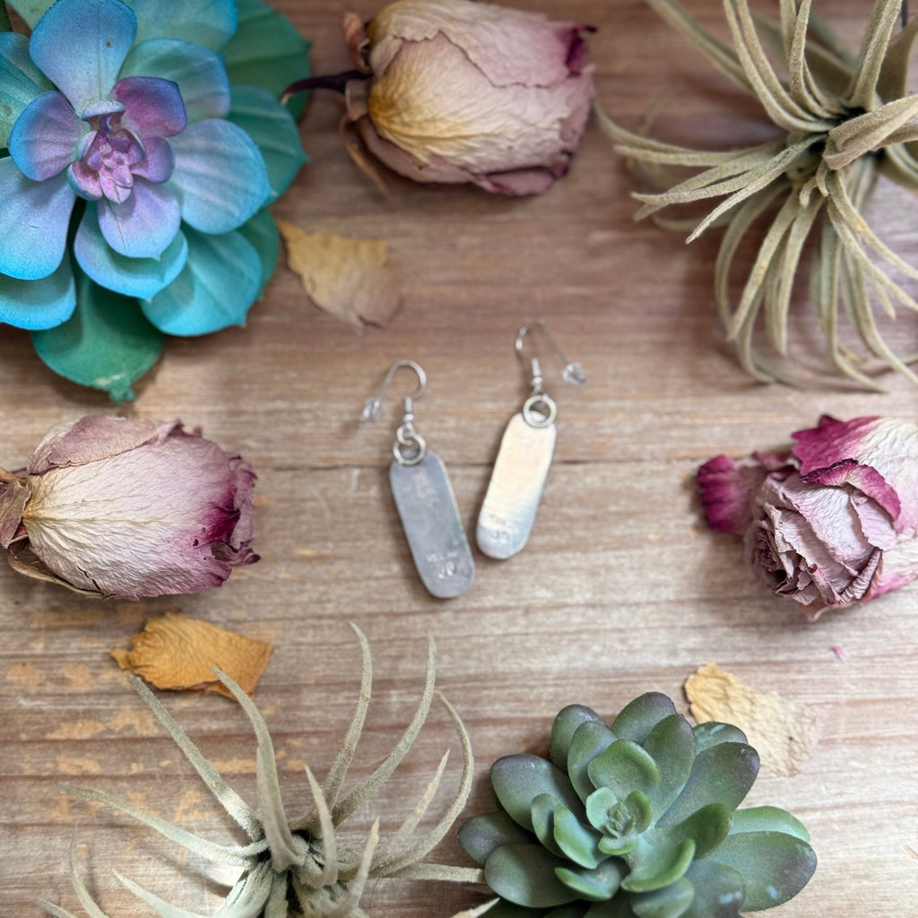 Sterling Silver Purple Spiny Oyster Dangle Earrings – Handmade by Artist Jason Ogg
