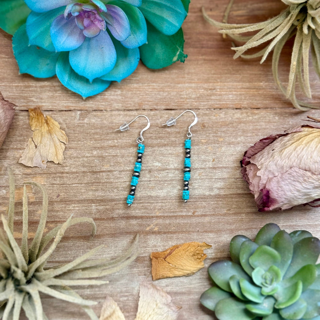 Turquoise Cube Dangle Earrings