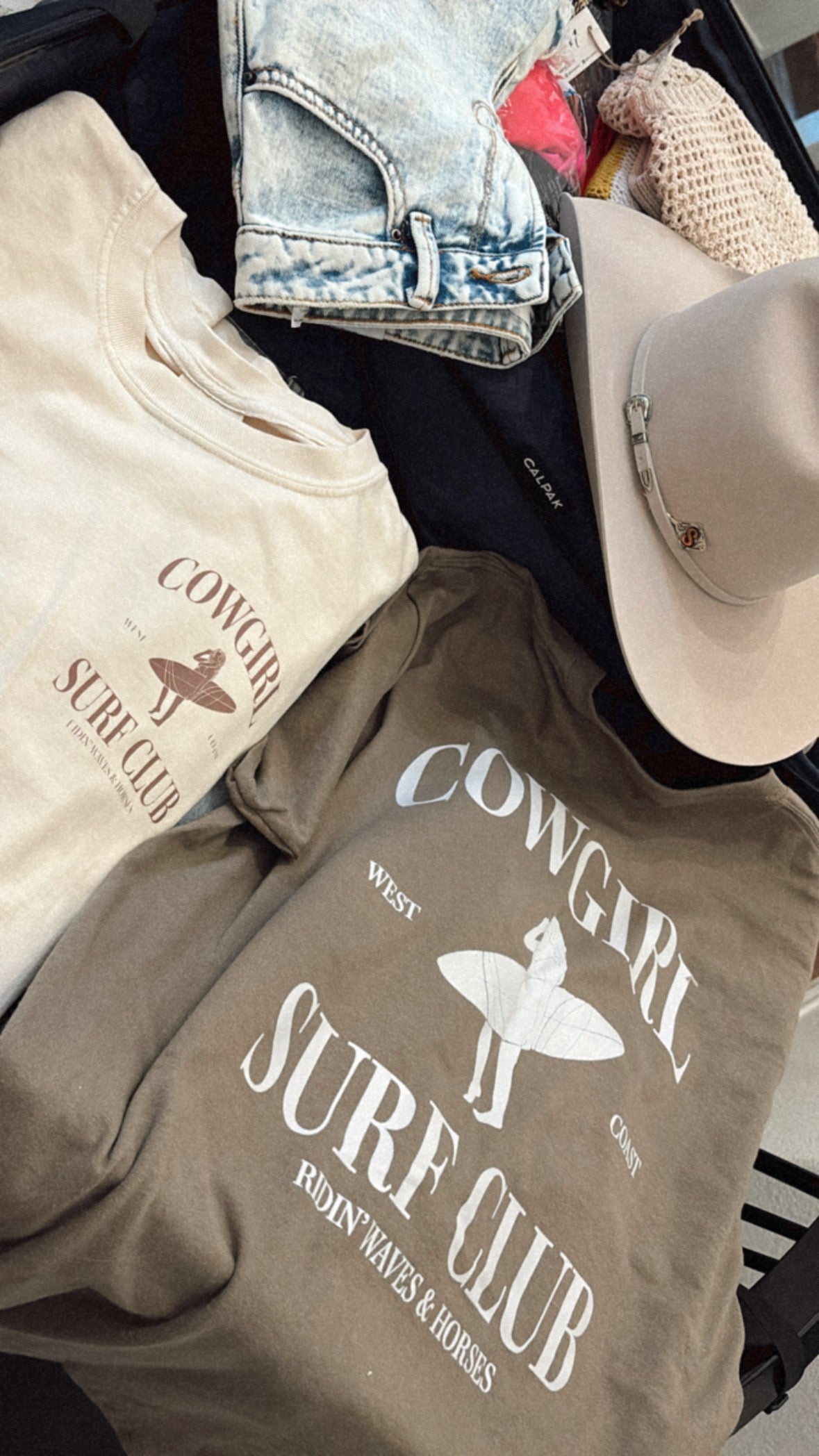 The Cowgirl Surf Club Tee in Brown