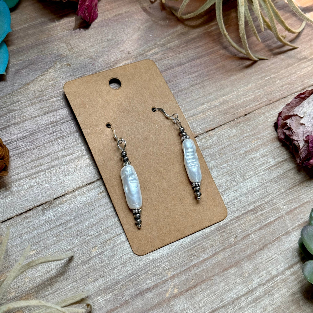 Mother of Pearl & Sterling Silver Dangle Earrings