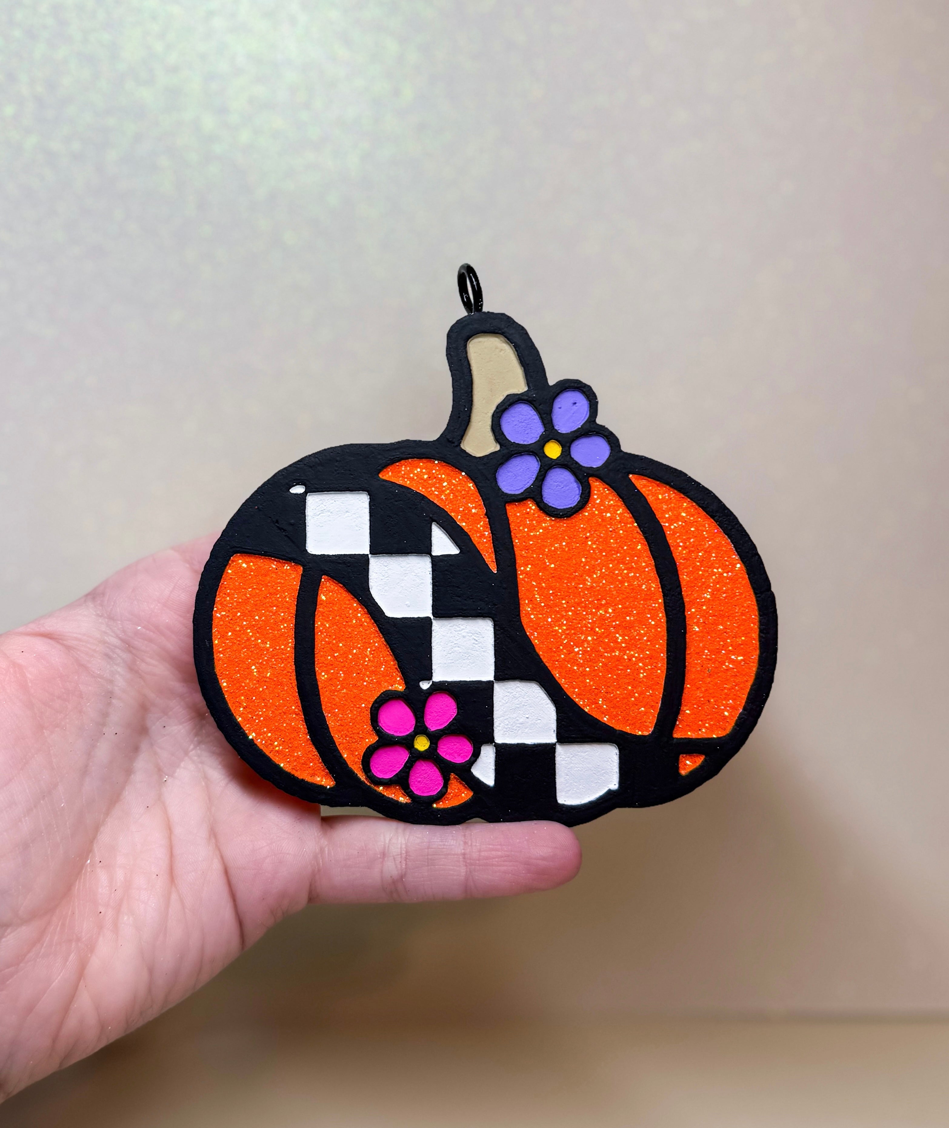 Checkered Pumpkin Freshie
