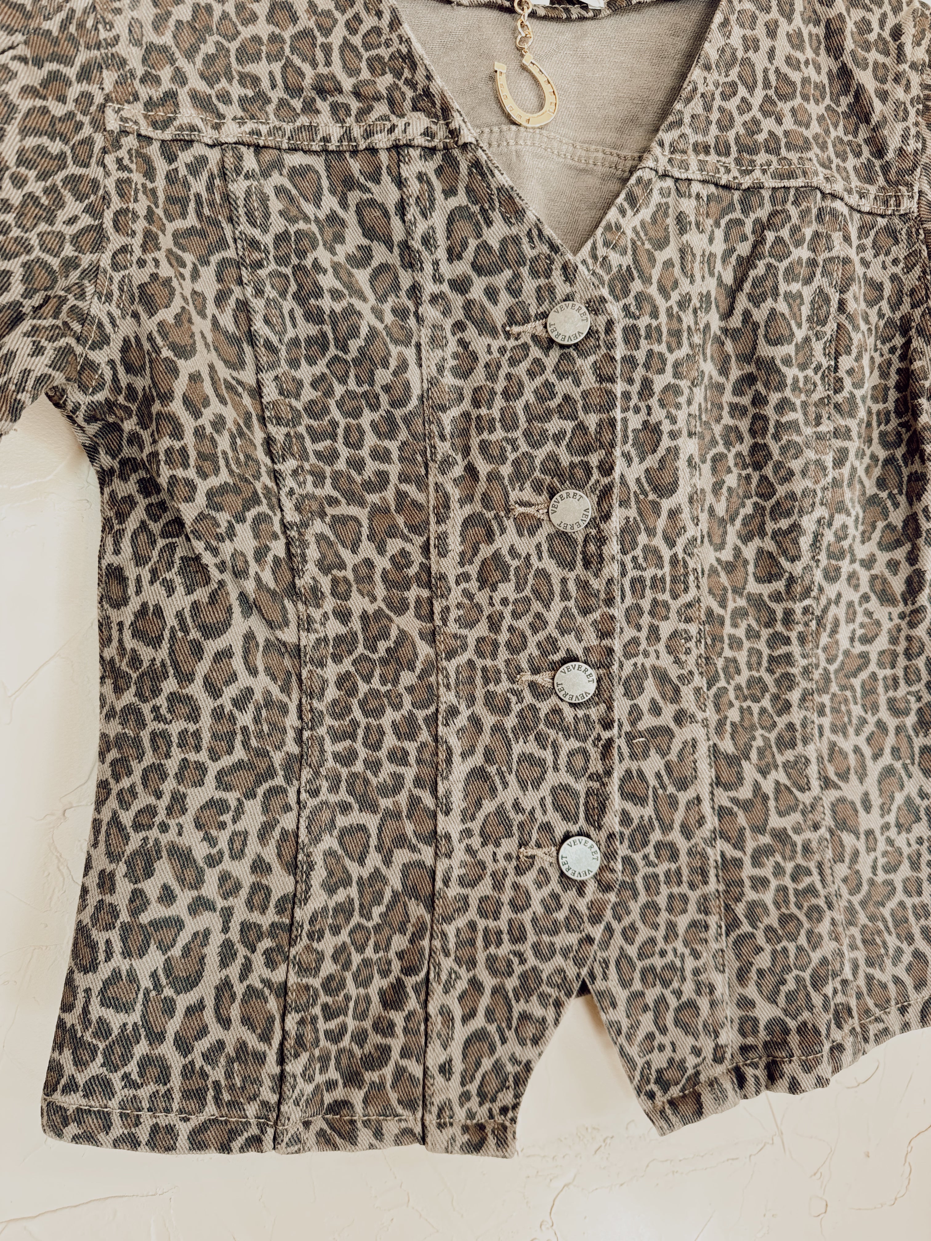 The Logan Leopard Denim Top