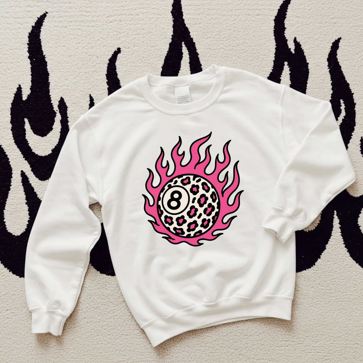 Pink Leopard 8 Ball TEE or CREWNECK