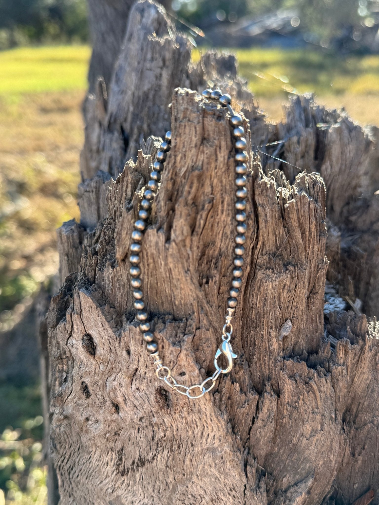 4mm Silver Beads Bracelet