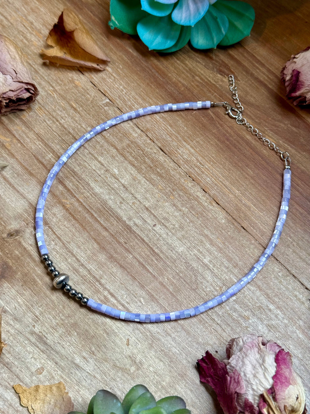 Purple Shell Necklace –  15"