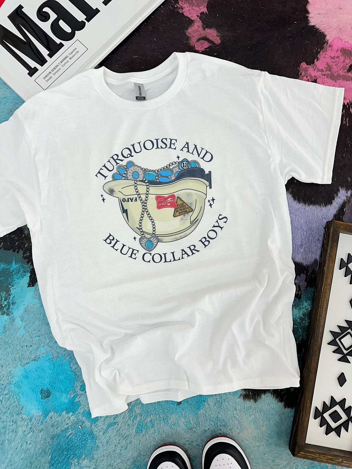 Blue Collar Boys Hard Hat TEE or CREWNECK