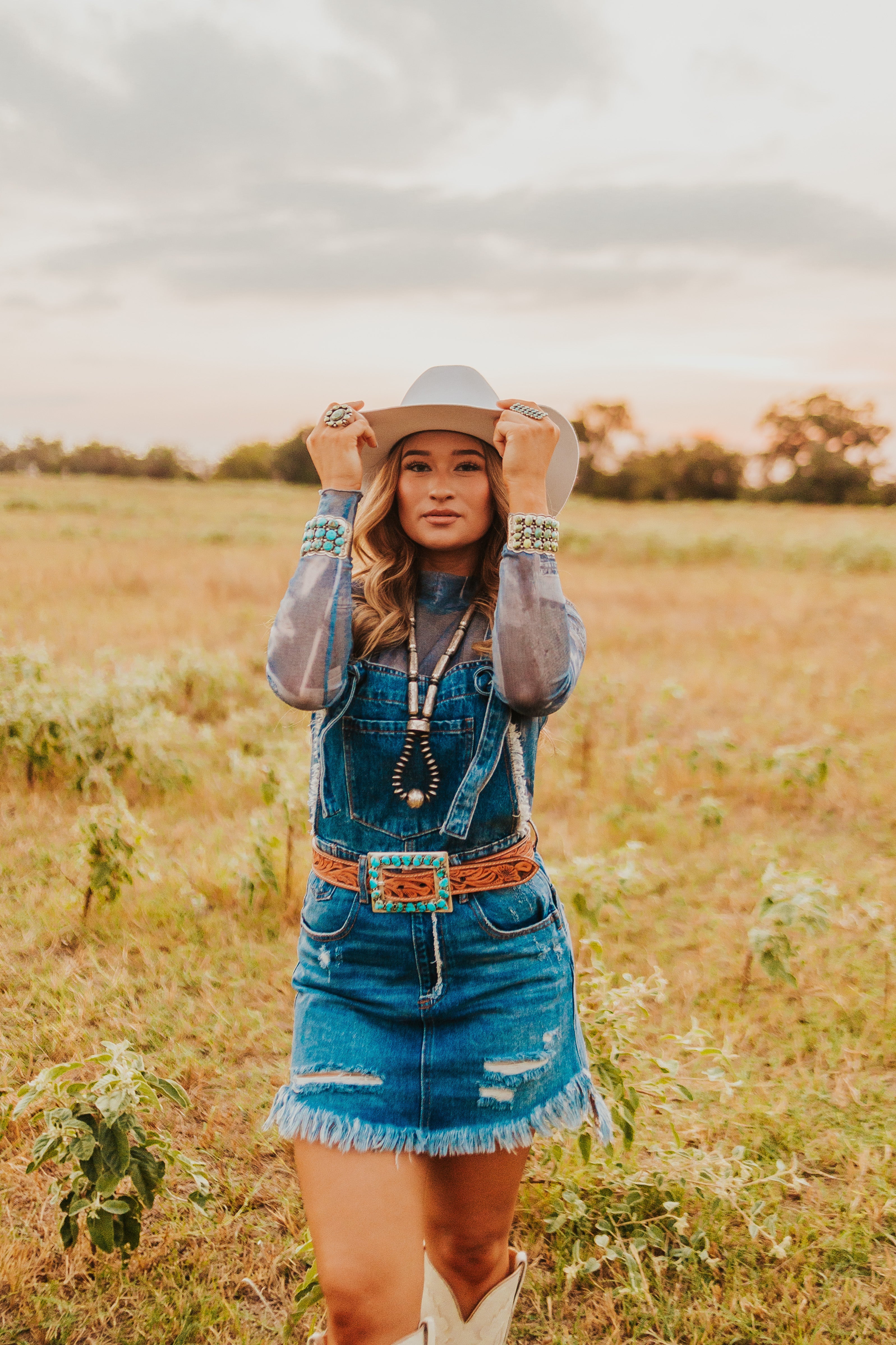 The Denim Mesh Top