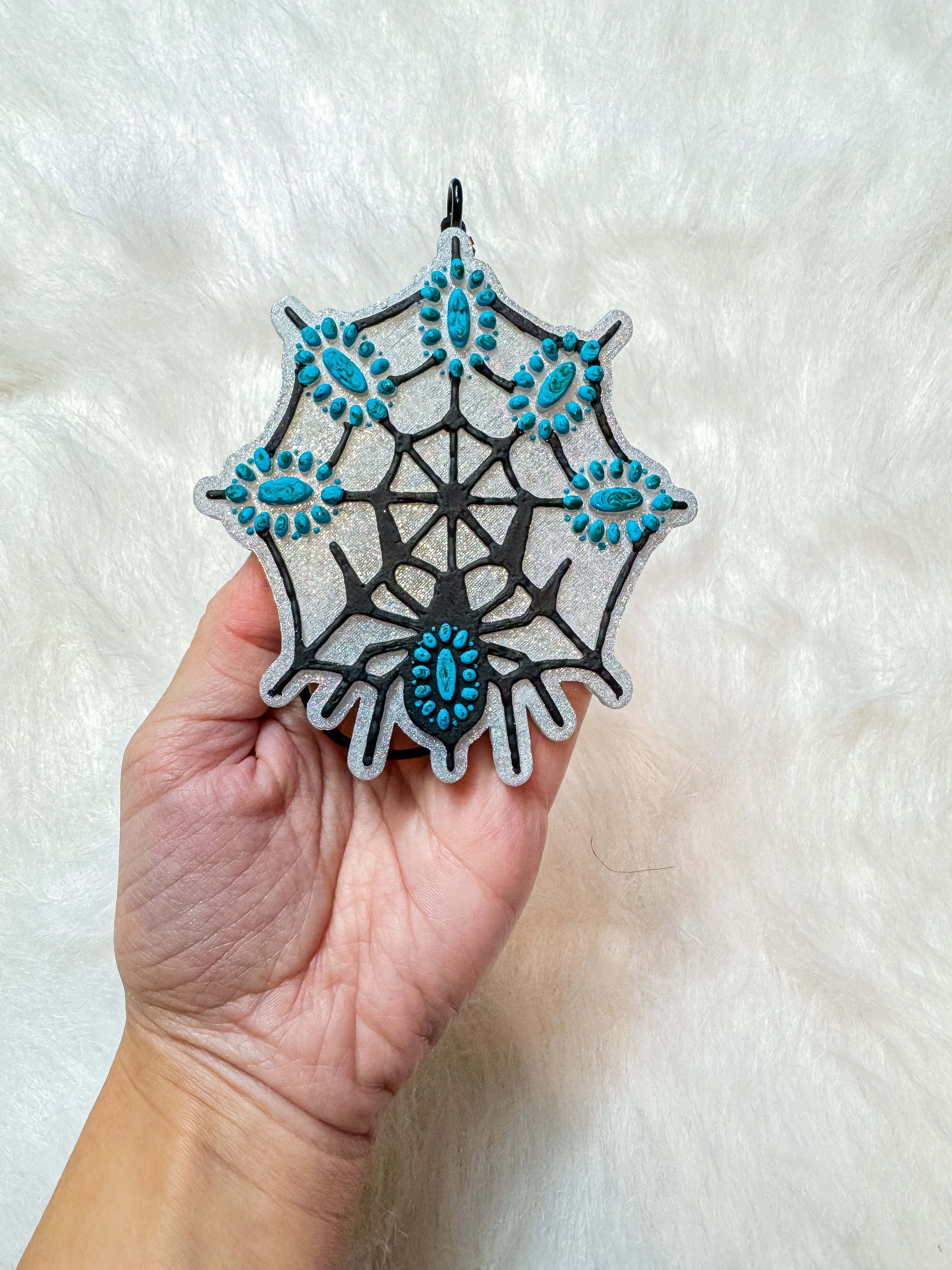 Turquoise Spider Web Black Freshie