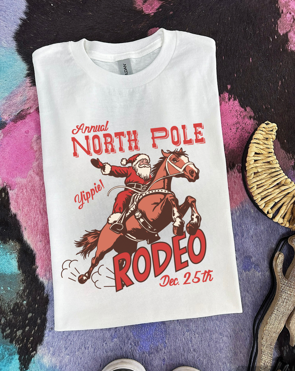 North Pole Rodeo Tee or Crewneck