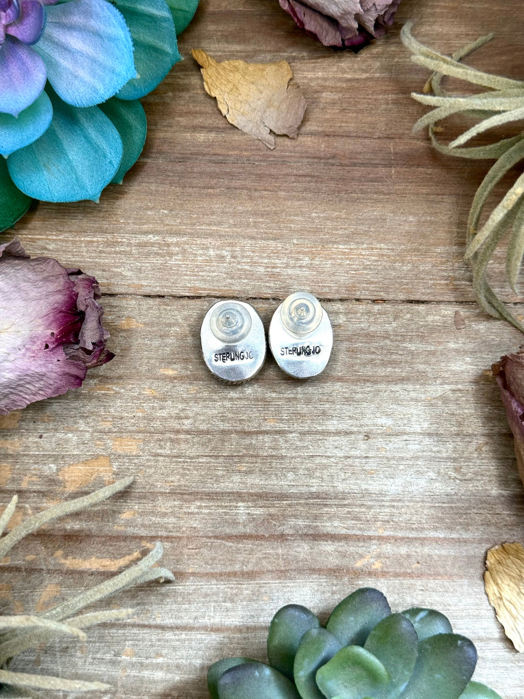 Sterling Silver Rising Phoenix Turquoise Stud Earrings – Handmade by Artist Jason Ogg
