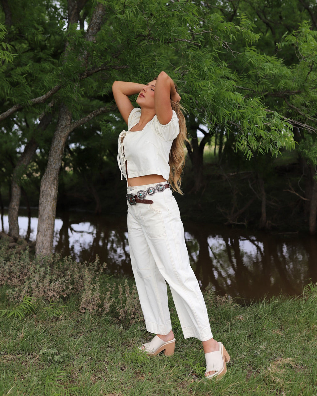 The Georgia Denim Pant Set-Extra Small