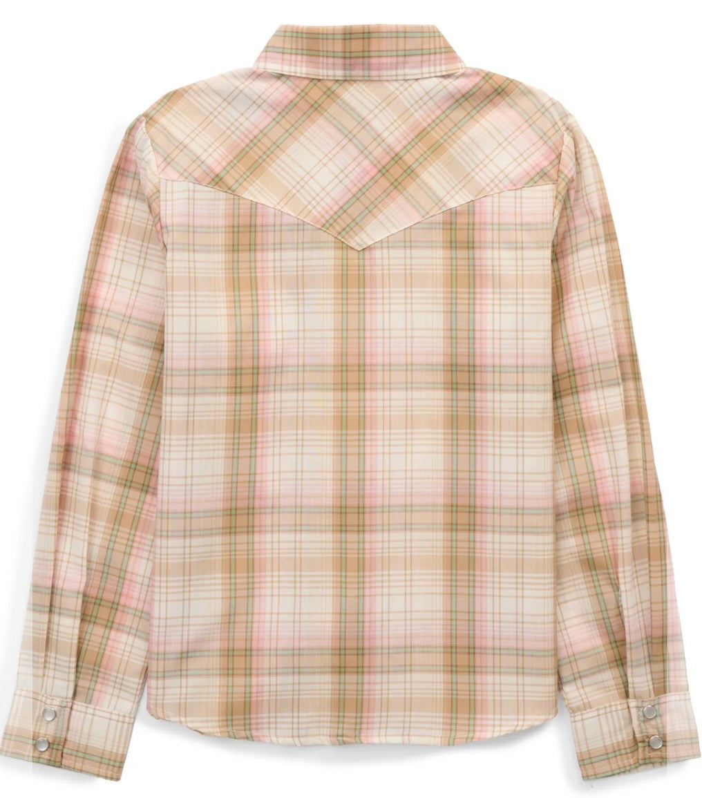 The Girls Buttermilk Plaid Granddaddy Western Snap Shirt