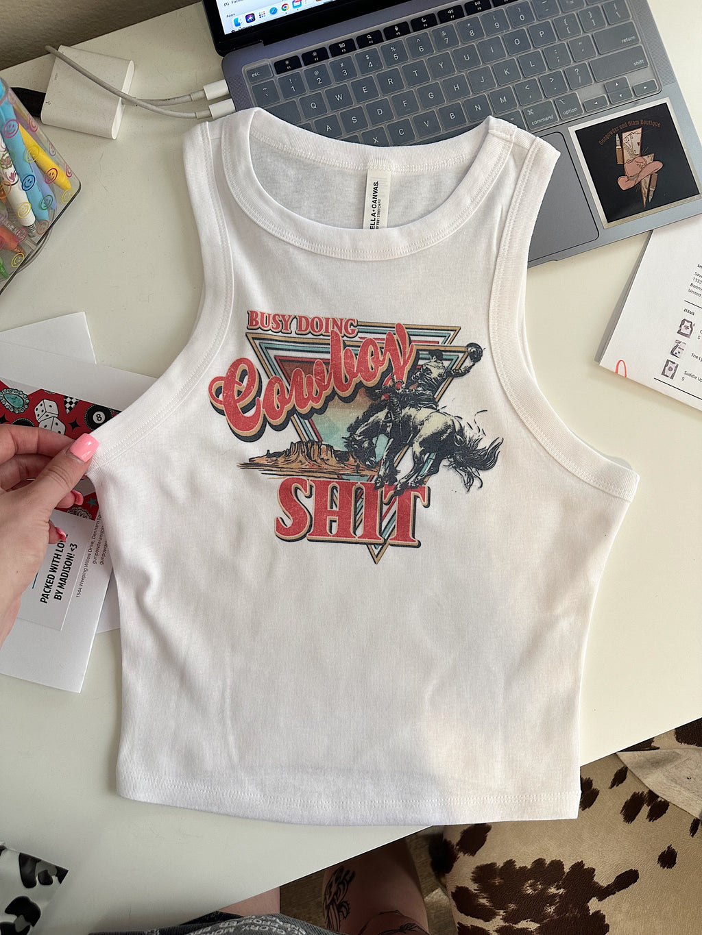 Cowboy Sh!t Cropped Tank