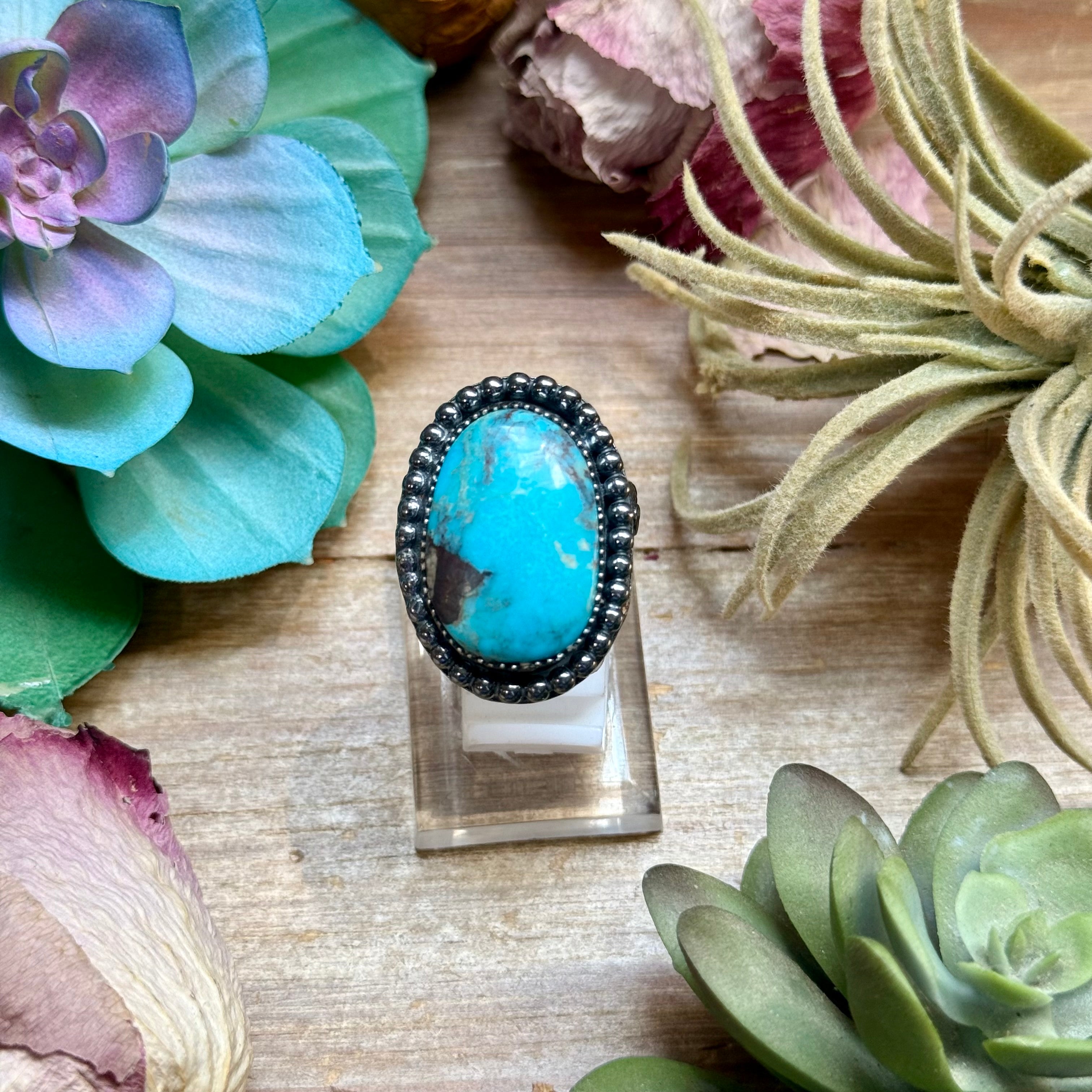 MJ Ring - Turquoise Oval Adjustable Ring