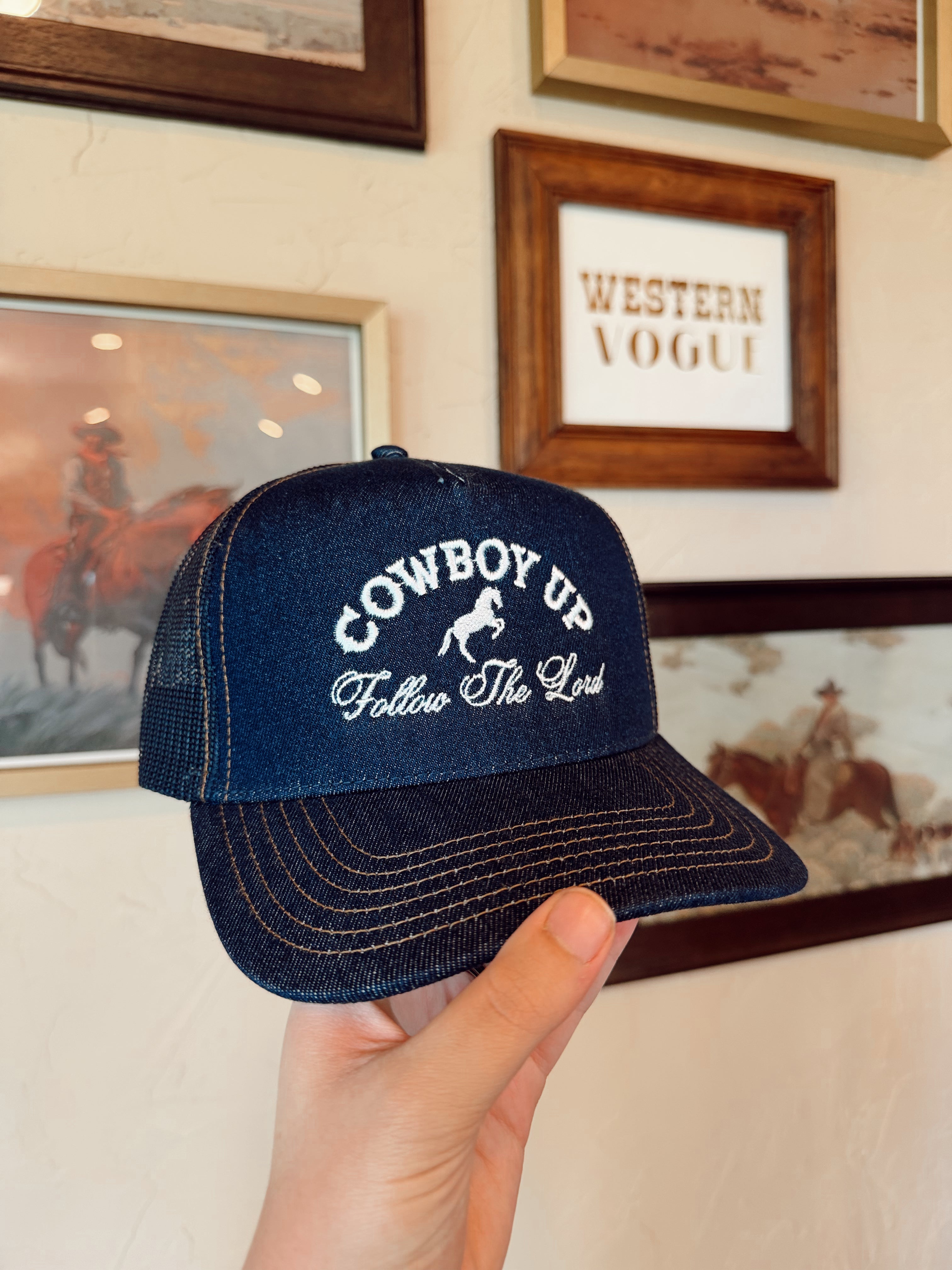 The Denim Follow The Lord Baseball Cap