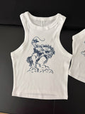 Cowboy Doodle Cropped Tank