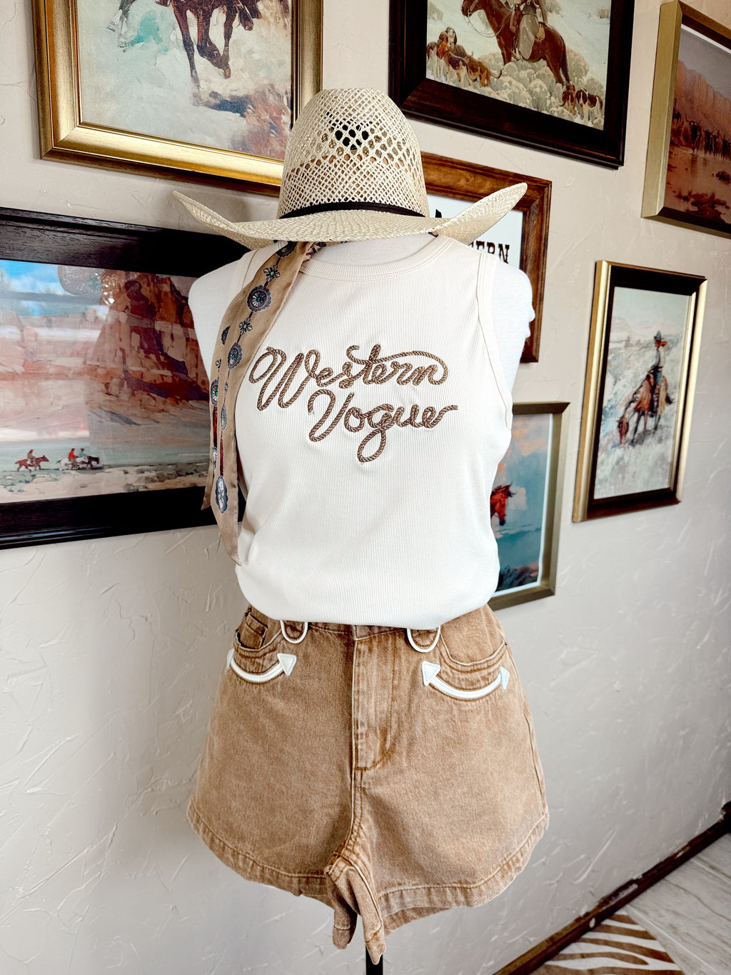 The Abilene Denim Shorts in Tan
