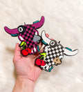 Checkered Bull Skull Freshie