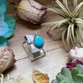 139 - Sterling Silver Royston Turquoise Medicine Man Eye Stamped Stacking Ring by Jason Ogg