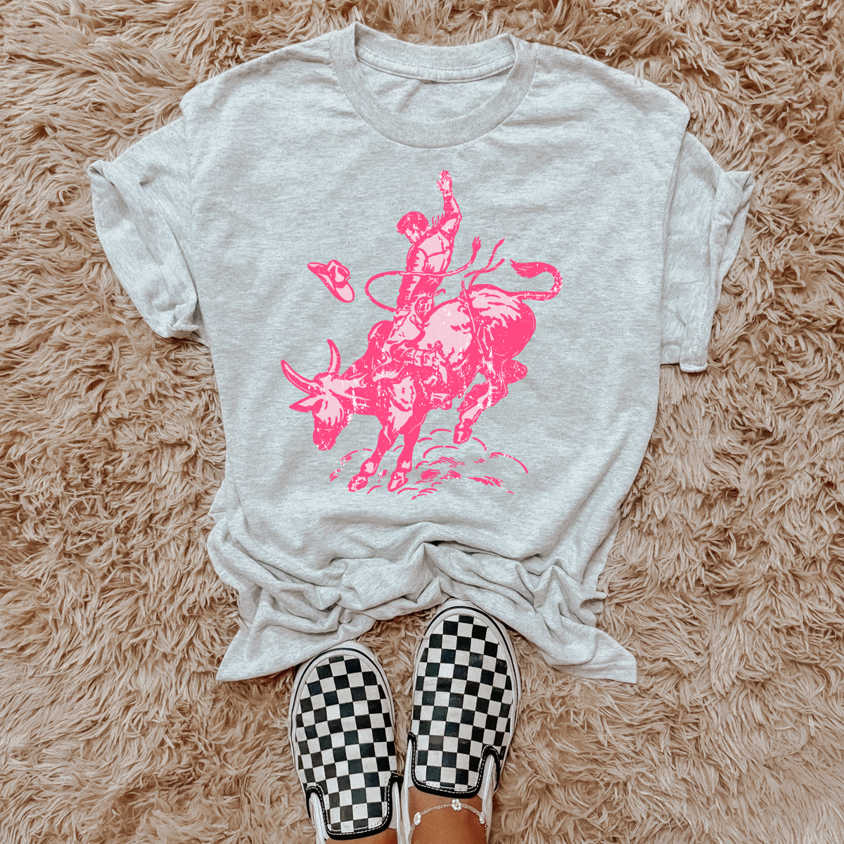 Pink Bull Rider TEE, CREWNECK or QUARTER ZIP