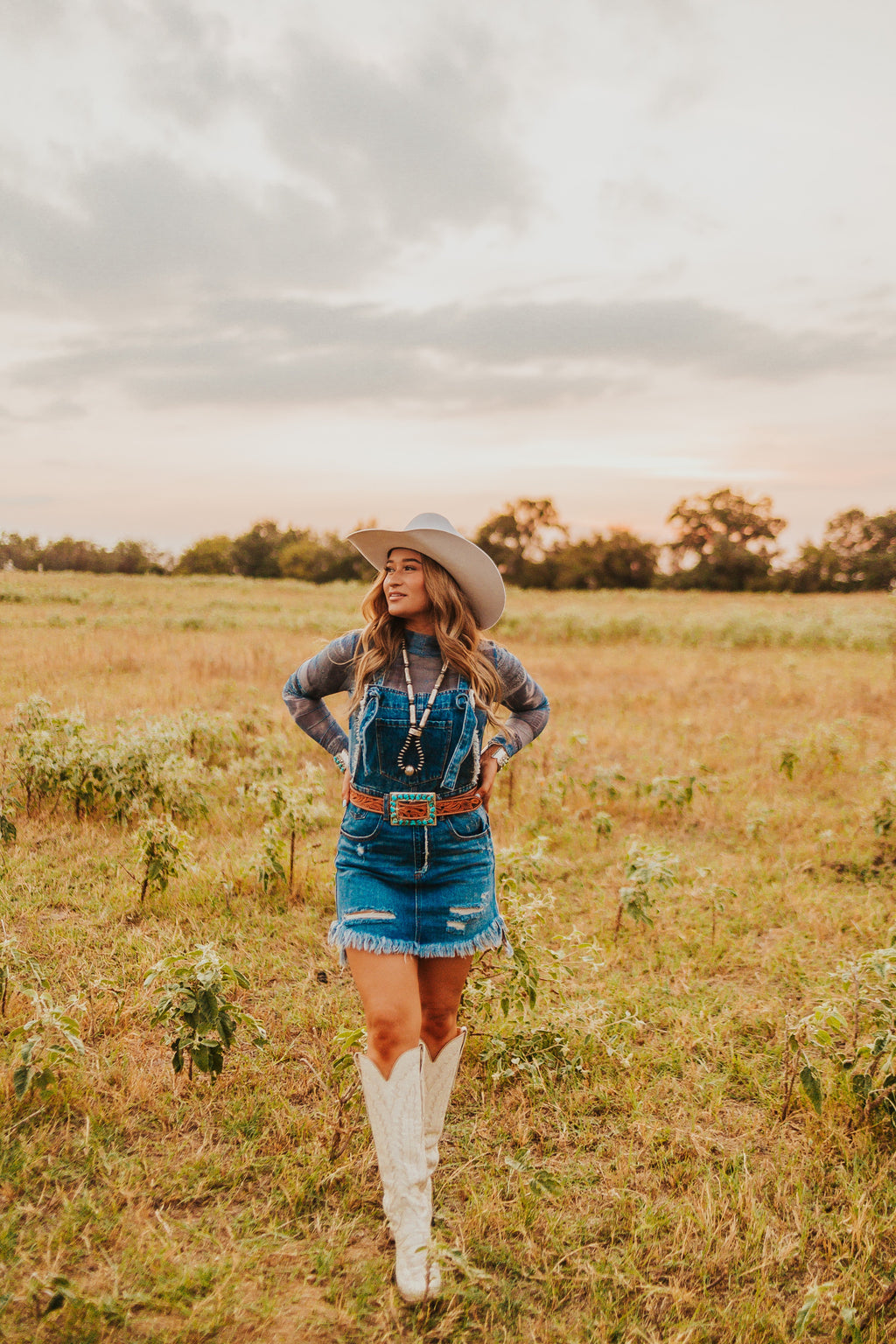 The Denim Mesh Top