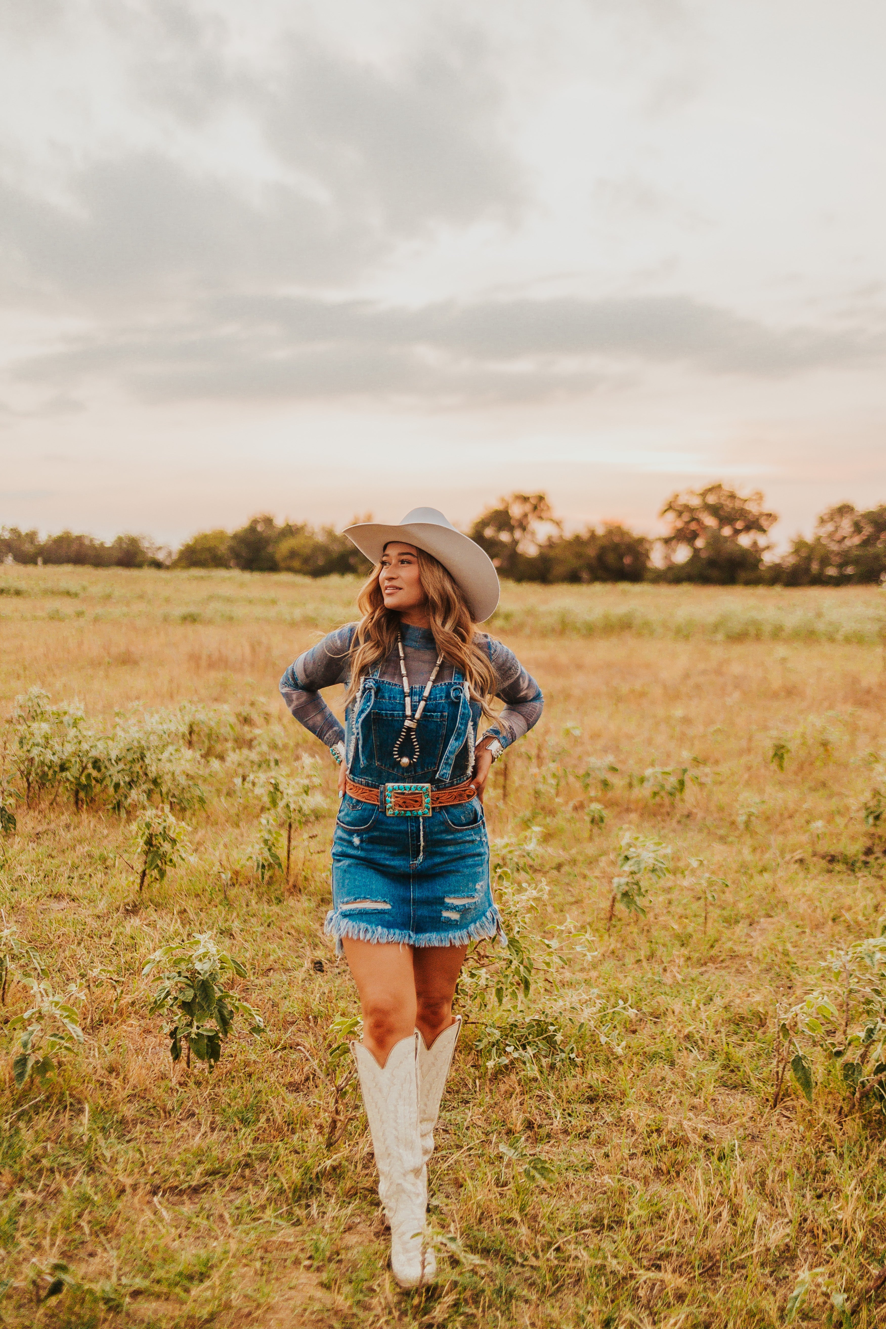 The Denim Mesh Top