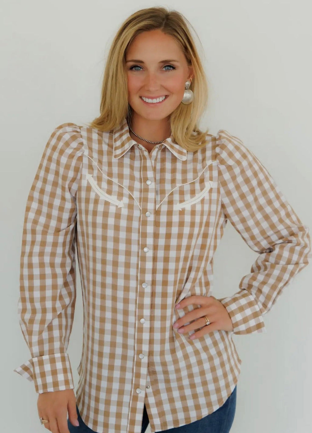 The Gingham Pearl Snap