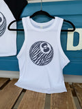 8 Ball Zebra Cropped Tank