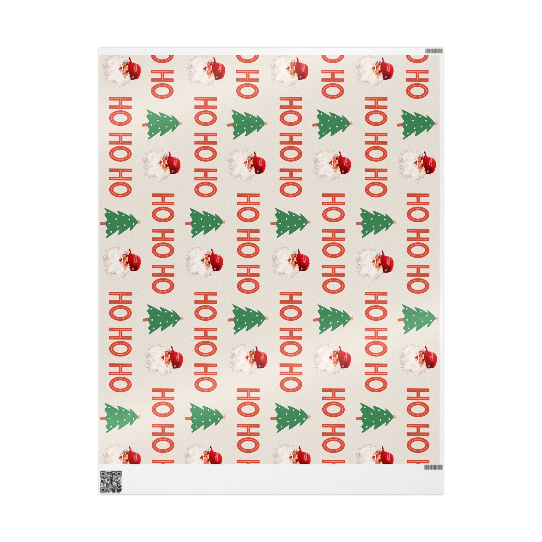Christmas 'HO HO HO' Trump Wrapping Paper Roll — Festive Holiday Gift Wrap