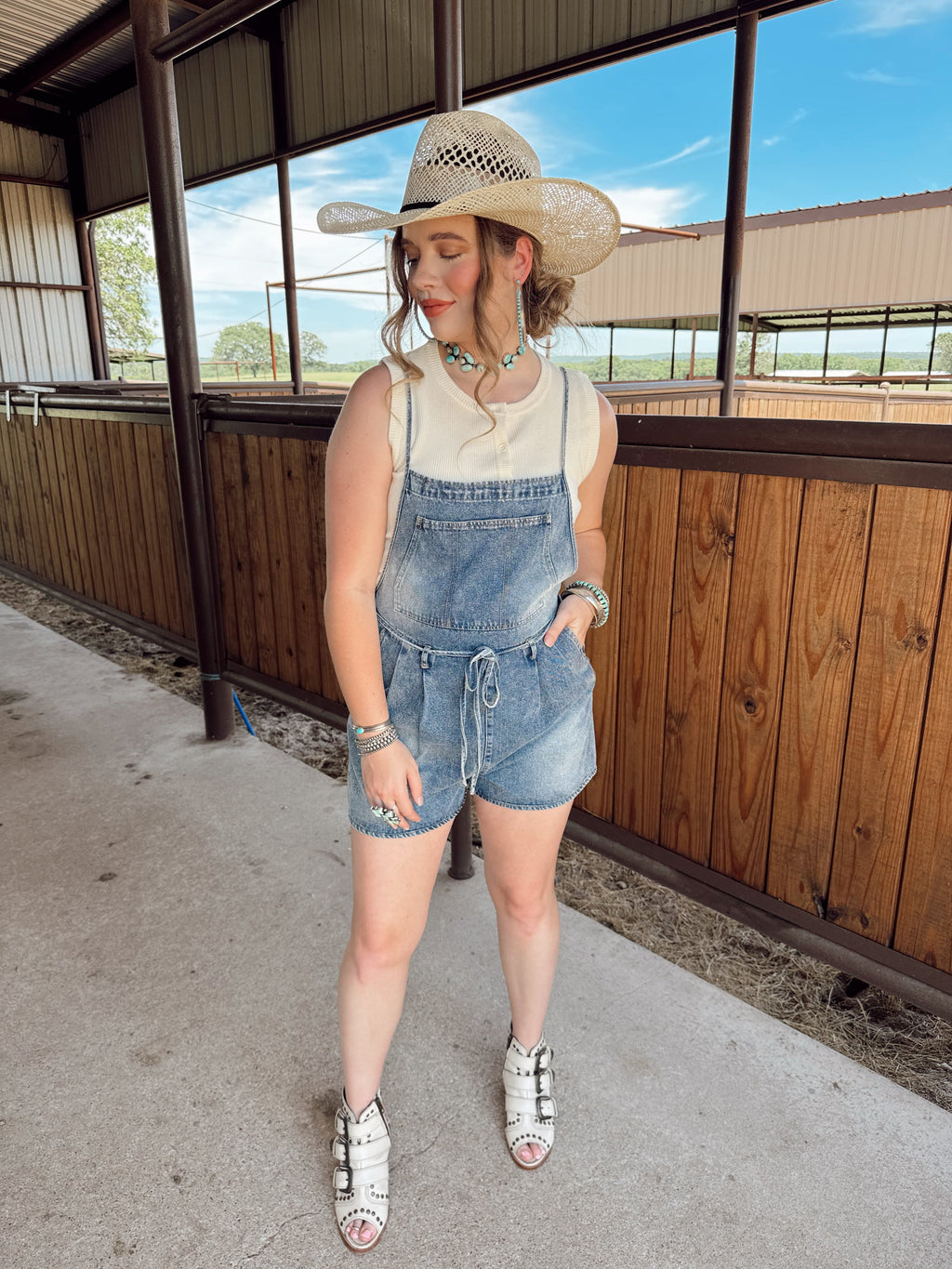 The Durango Denim Romper EXTRA SMALL