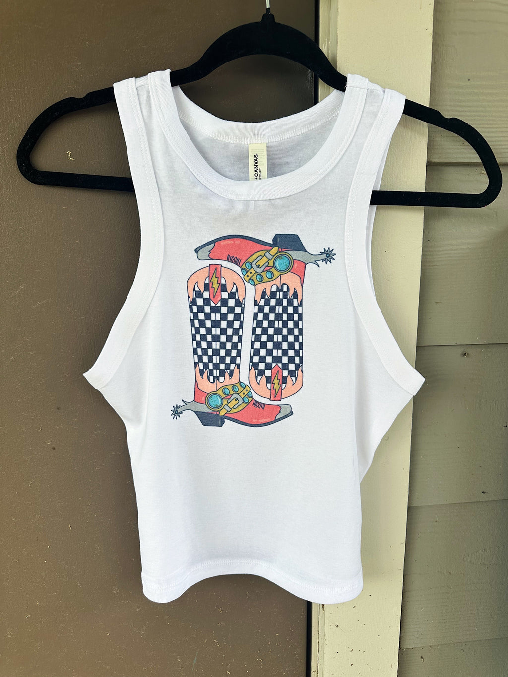 Cowboy Boots Cropped Tank