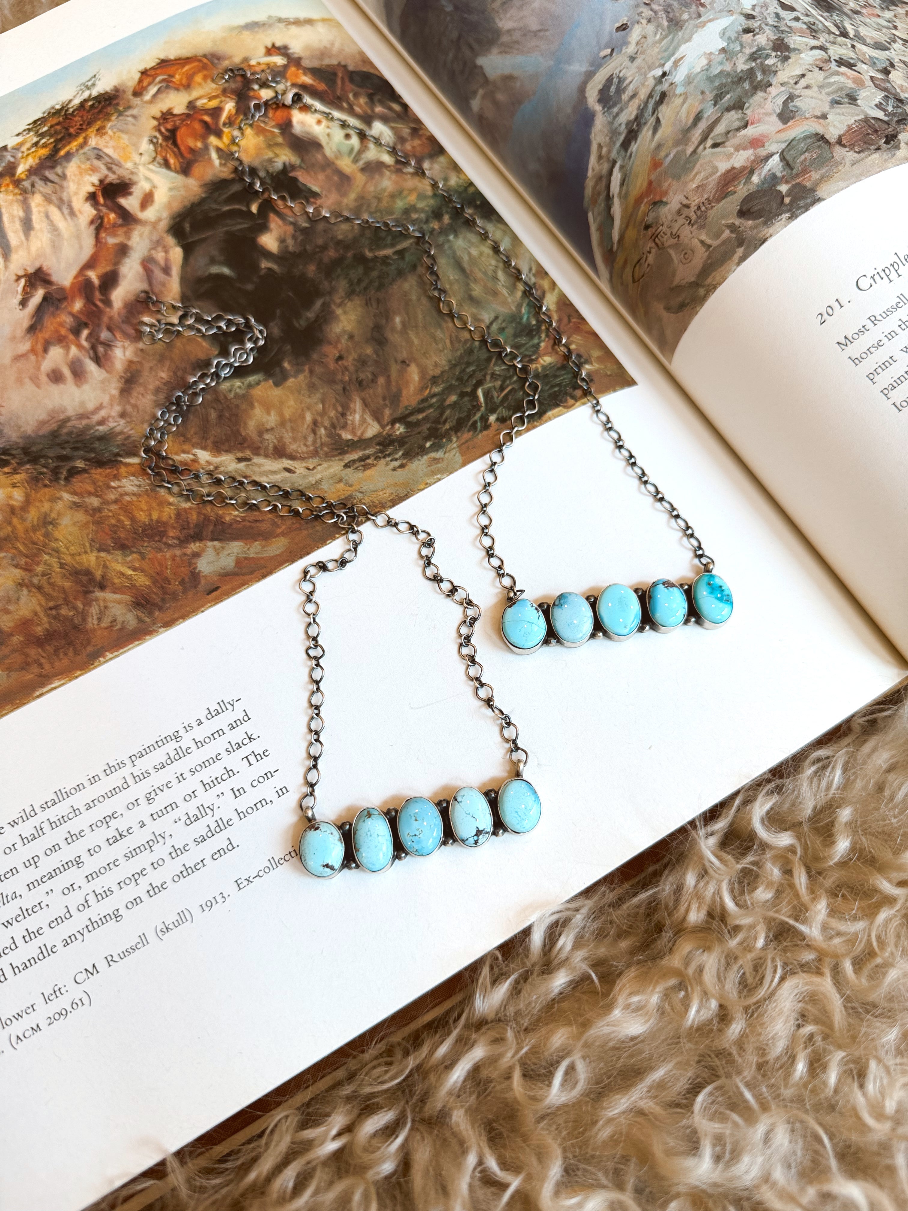 The Golden Hills Turquoise Bar Necklace