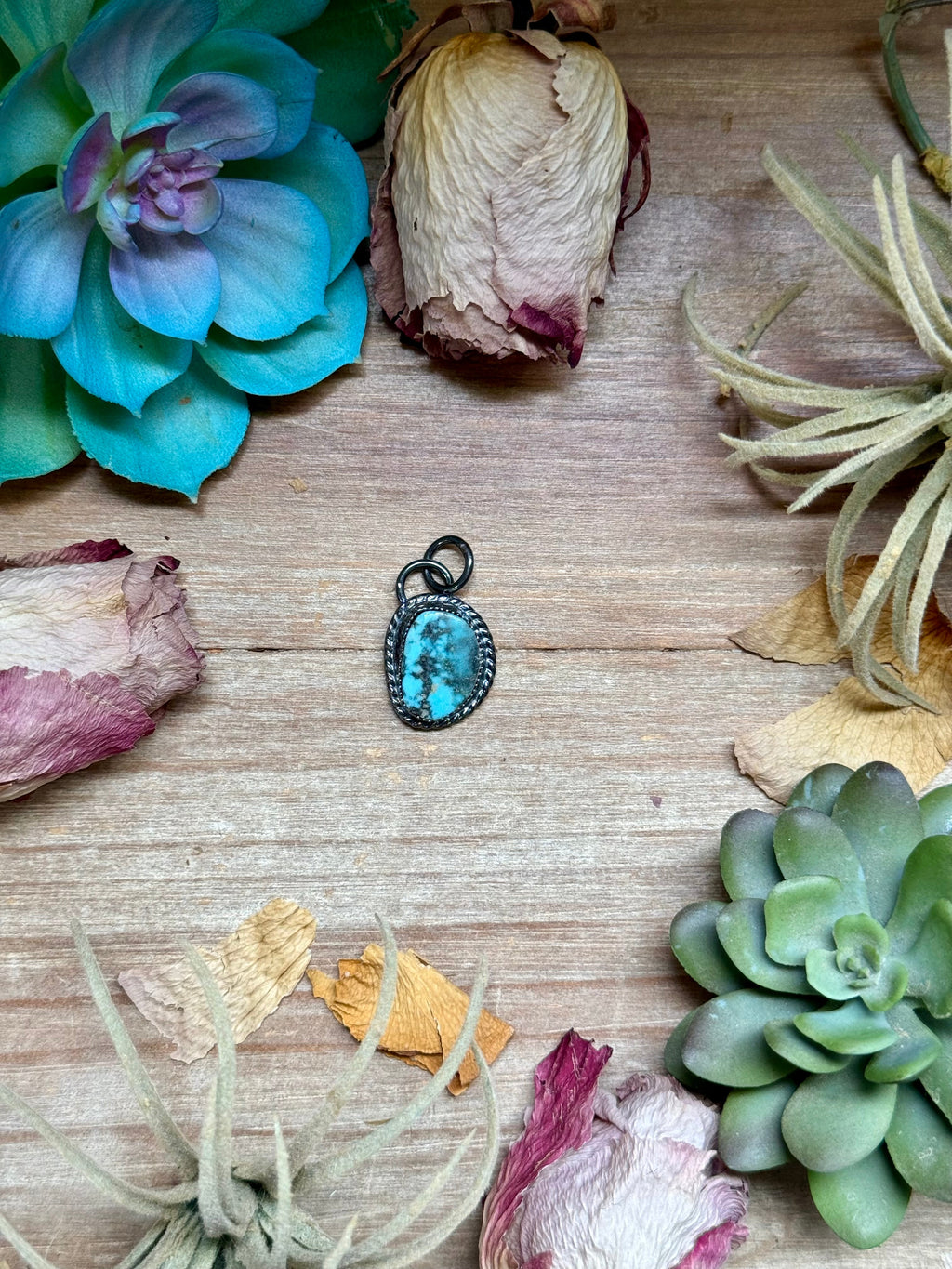 FREE Sterling Silver Necklace + MJ Sky Blue Turquoise Matrix Charm
