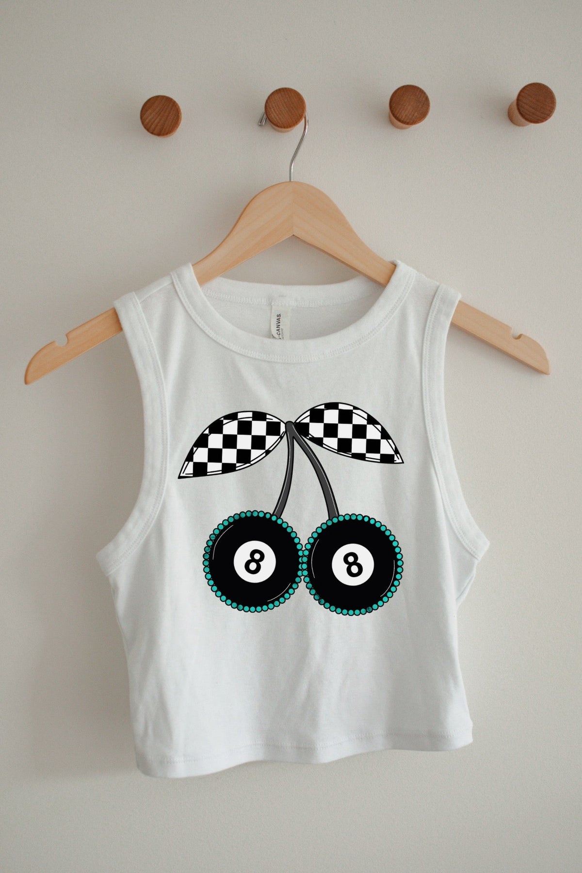 8 Ball Cherries Cropped Tank