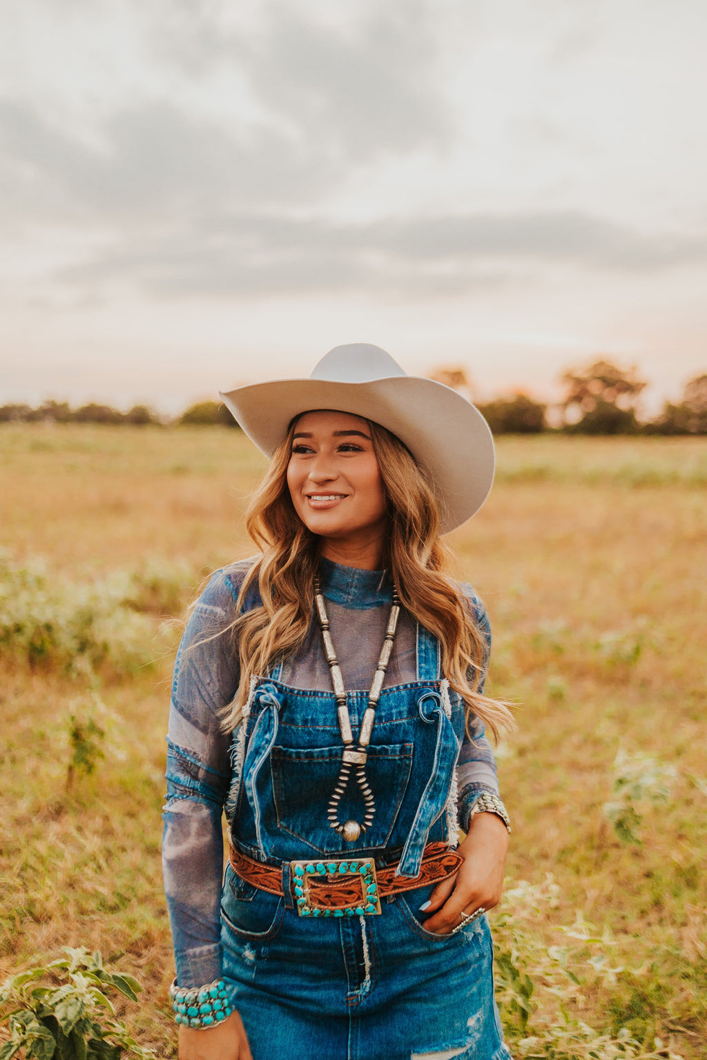 The Denim Mesh Top