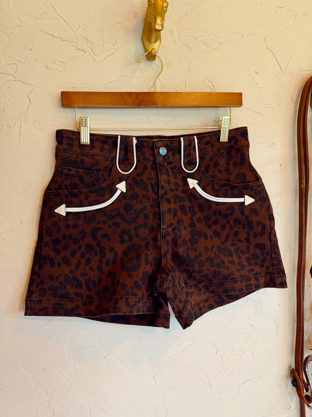 The Animal Print Denim Shorts
