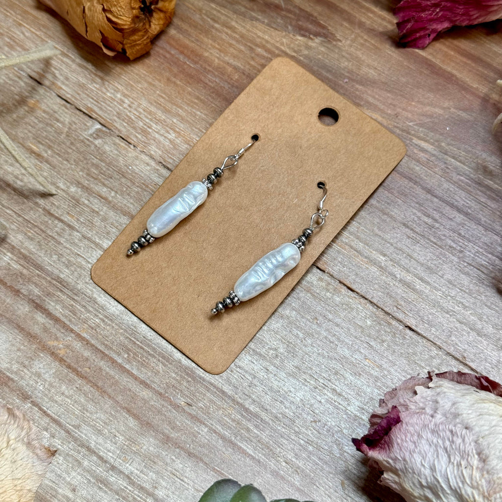 Mother of Pearl & Sterling Silver Dangle Earrings