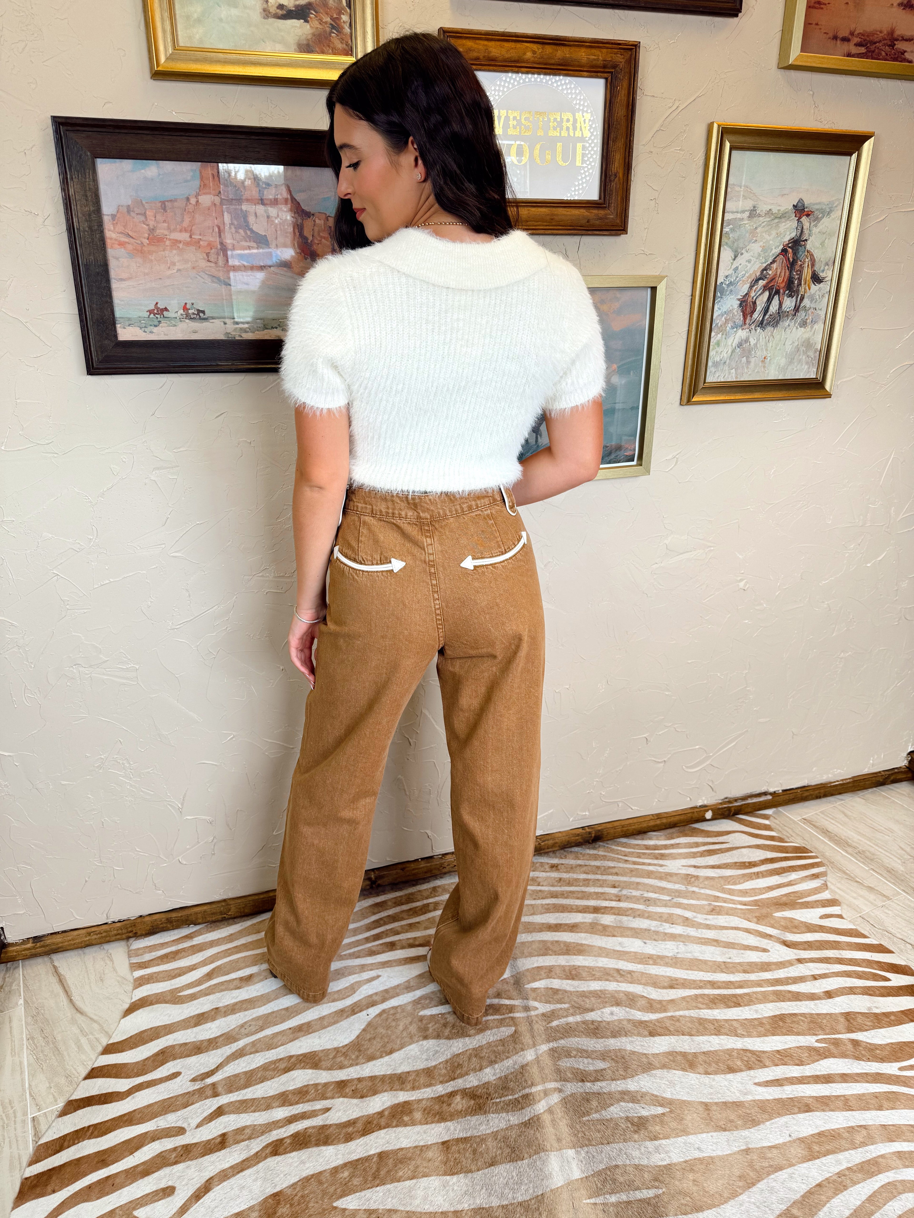 The Abilene Jeans in Tan-BEST SELLER