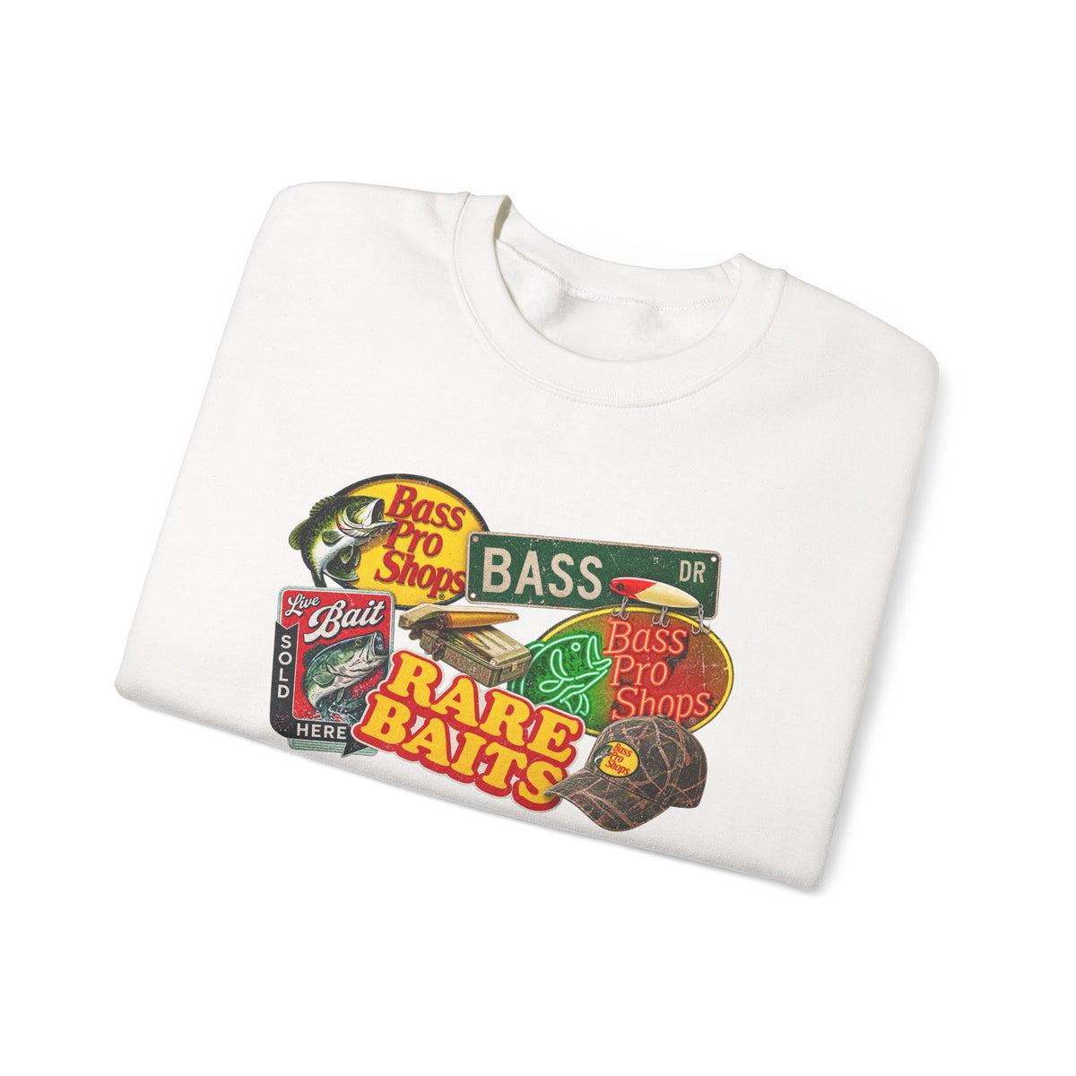 Rare Baths Bass Fishing Retro Graphic Sweatshirt