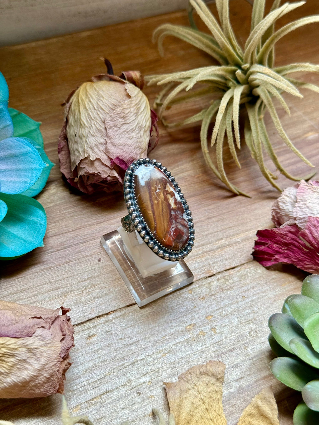 MJ Wild Horse Sterling Silver Ring – Adjustable Oval