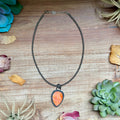 FREE Sterling Silver Necklace + MJ Orange Spiny Oyster Teardrop Charm