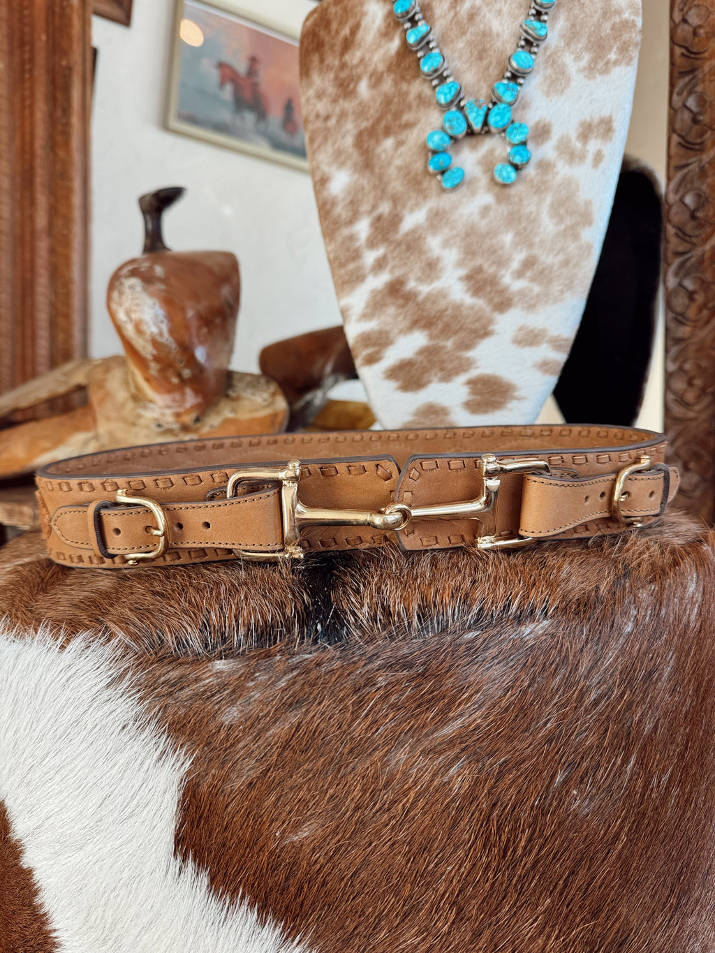 The Western + Co. Snaffle Bit Belt in Saddle