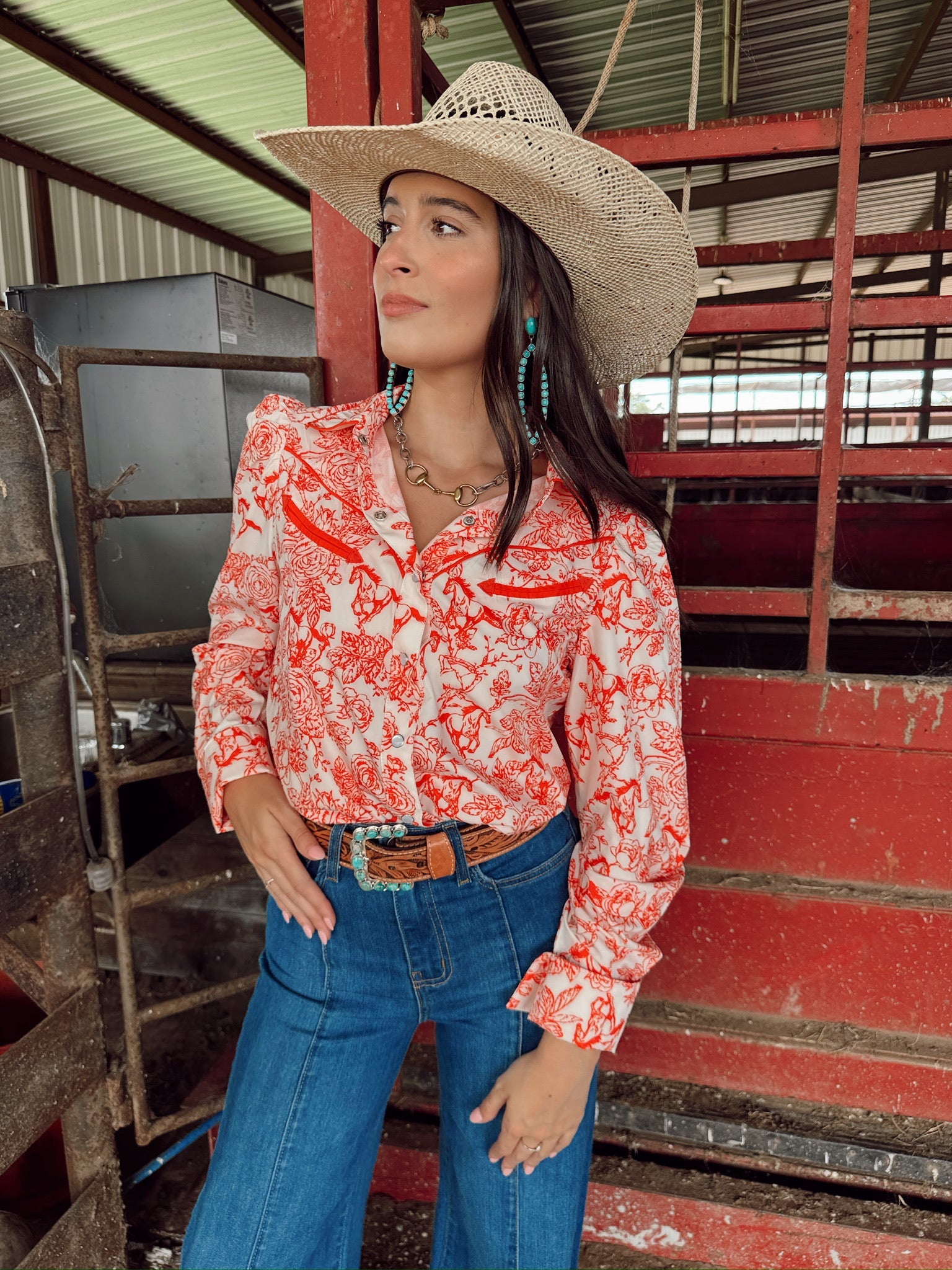 The Red Floral Horse Performance Top-BEST SELLER