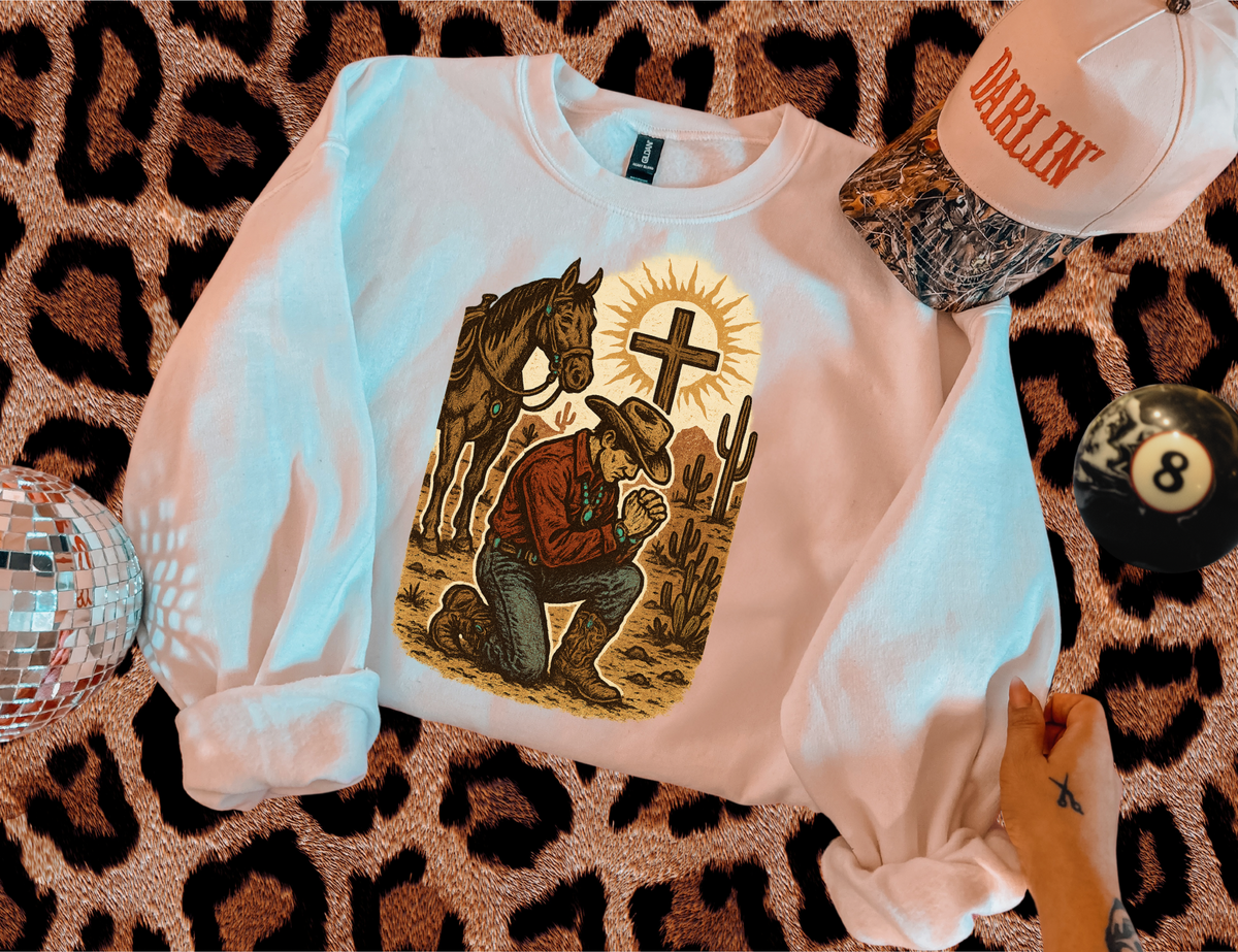 Praying Cowboy TEE or CREWNECK