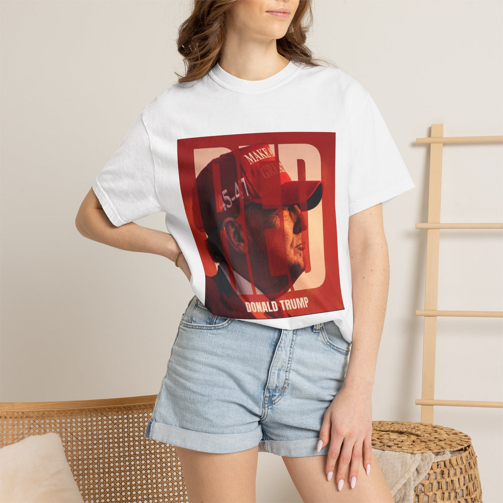 Political Portrait T-Shirt — Bold RED Graphic Tee