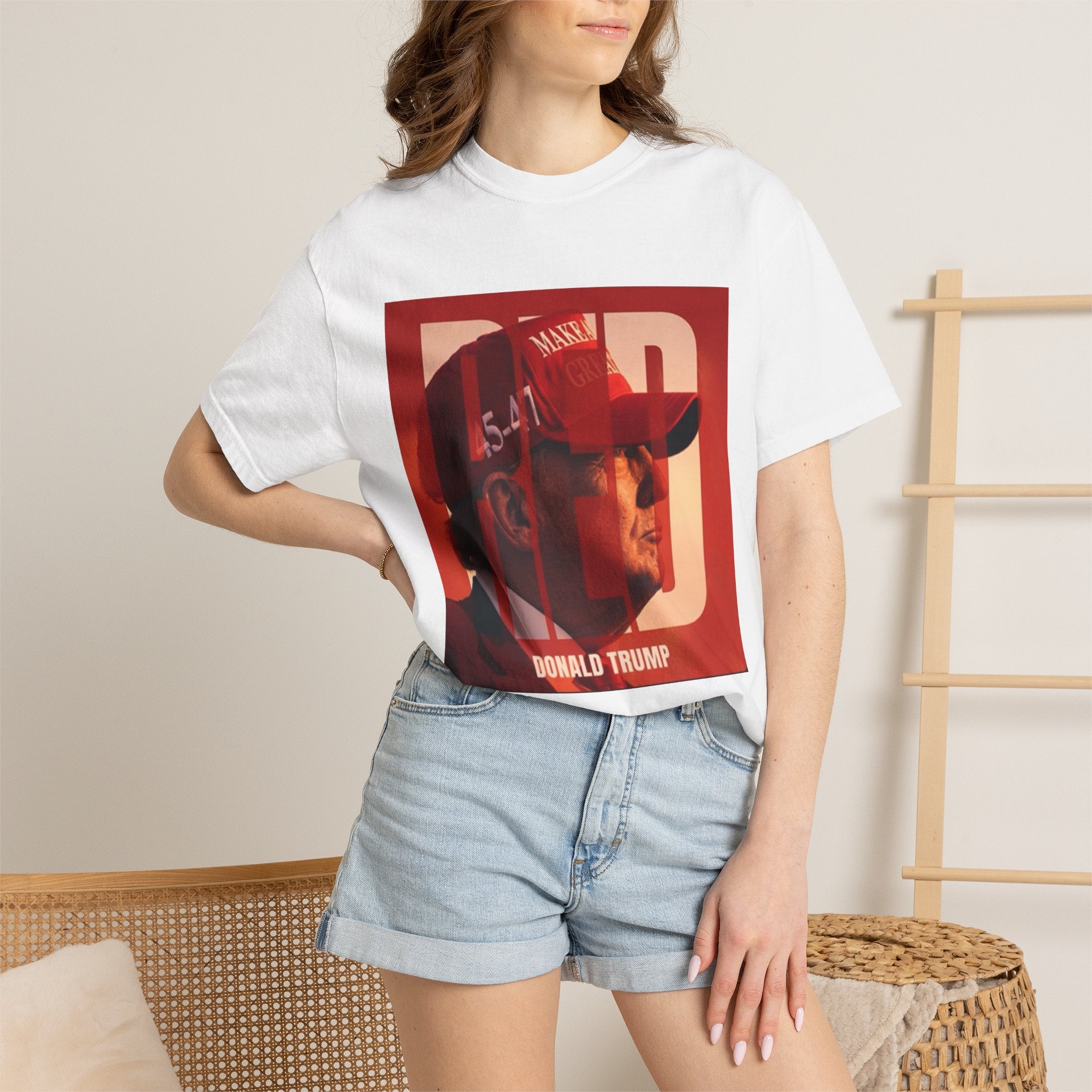 Political Portrait T-Shirt — Bold RED Graphic Tee