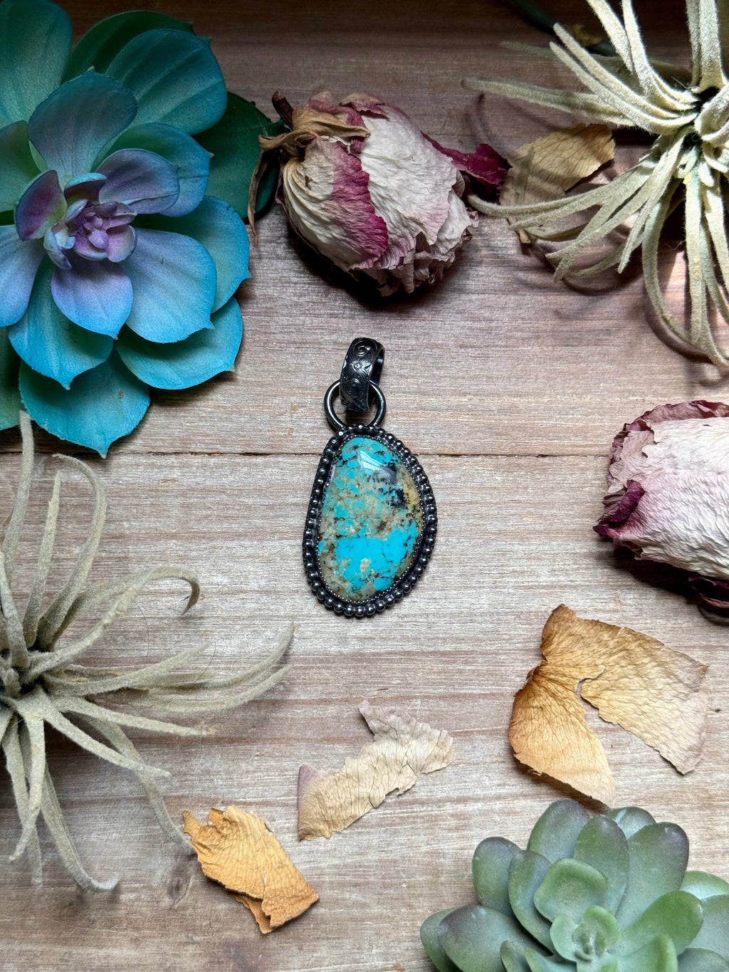 MJ Freeform Turquoise Pendant – Sterling Silver