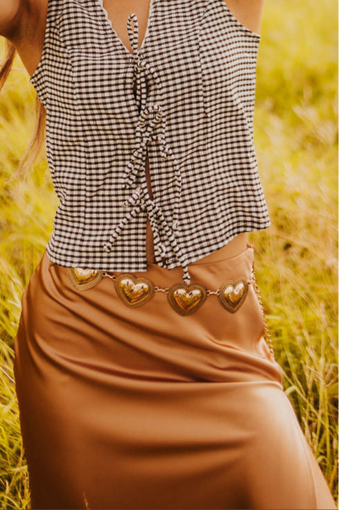 The Hattie Heart Belt in Gold
