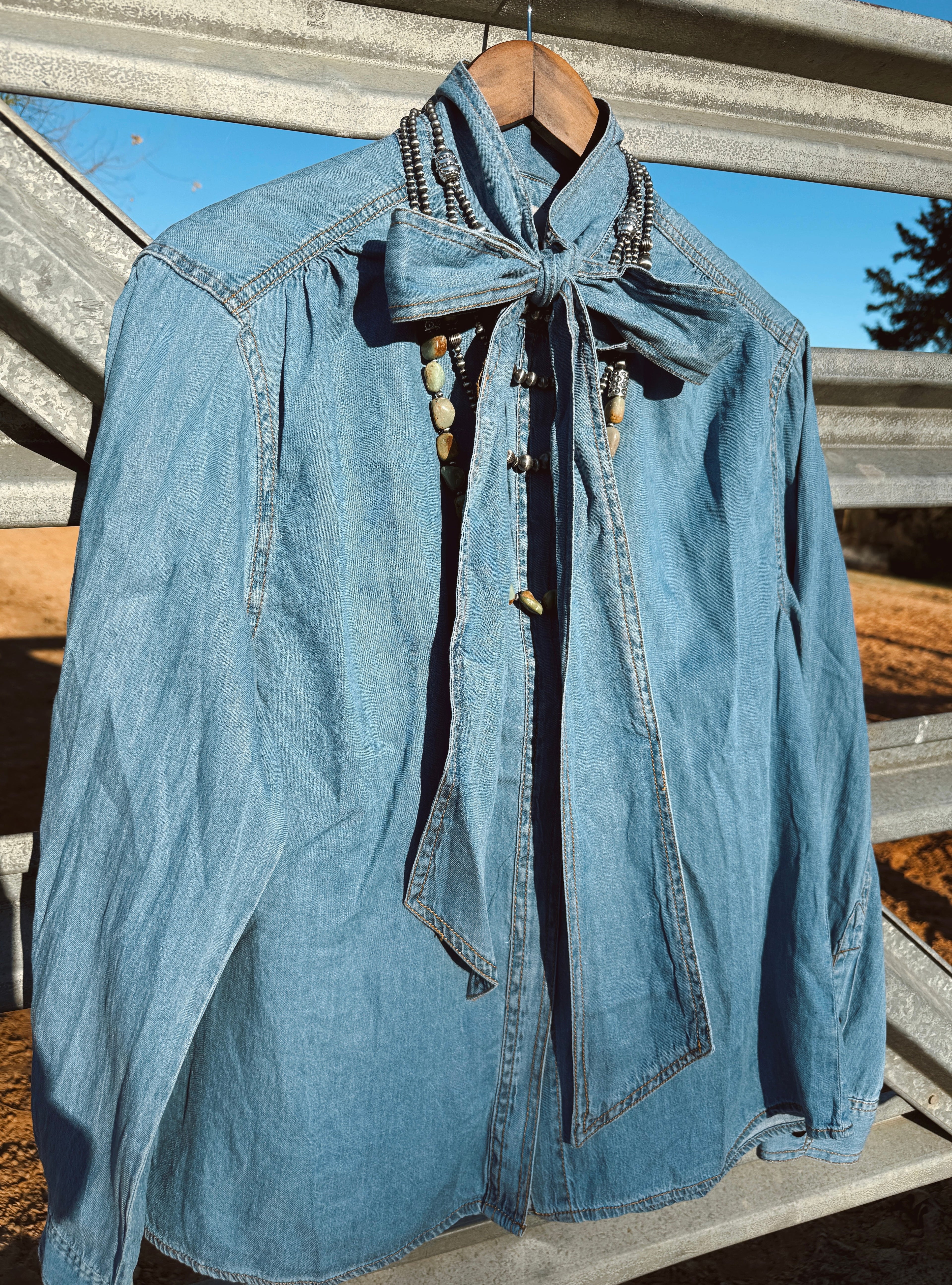 The Denim Tie Top - Best Seller